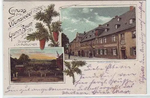 45167 Ak Salutation de Wunsiedel Gasthof Arbre vert 1908
