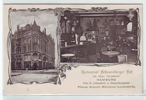 45163 Ak Hamburg Restaurant Schauenburger Hof vers 1900