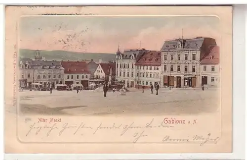 45157 Ak Gablonz a.N. marché ancien 1904