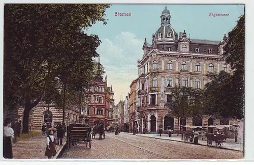 45155 Ak Bremen Sögestrasse mit Verkehr um 1910