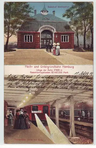 45143 Mehrbild Ak Hamburg Untergrundbahn 1912