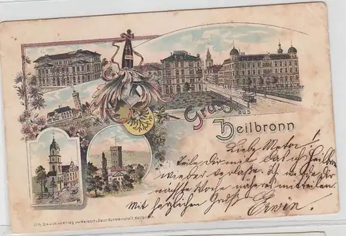 45127 Ak Lithographie Salutation de Heilbronn 1903