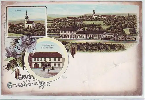 45096 Ak Lithographie Gruß aus Großheringen um 1900