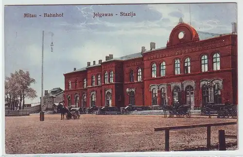 45051 Ak Mitau Jelgawa Lettland Bahnhof um 1915