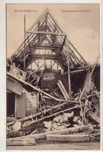 45017 Feldpost Ak Wittelsheim Oberelsass Maison détruite en 1915