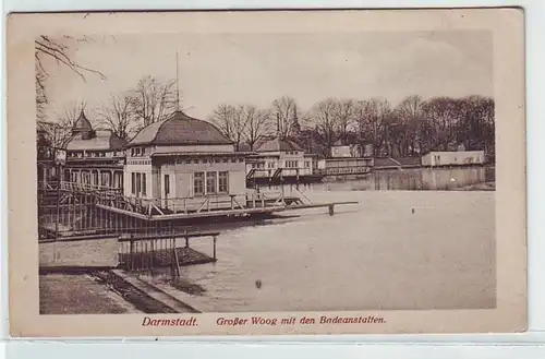 45013 Ak Darmstadt grandes stations de bains Woog vers 1930
