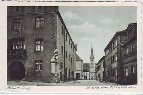 45000 Ak Hammleburg Hôtel de ville avec Kirchstraße vers 1930