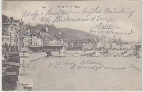 44995 Ak Liège Liège Pont des Arches 1914