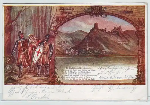 44968 Ak Salutation du Rhin Bornhofen 1903
