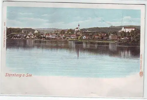 44951 Ak Starnberg au bord du lac Vue totale vers 1900