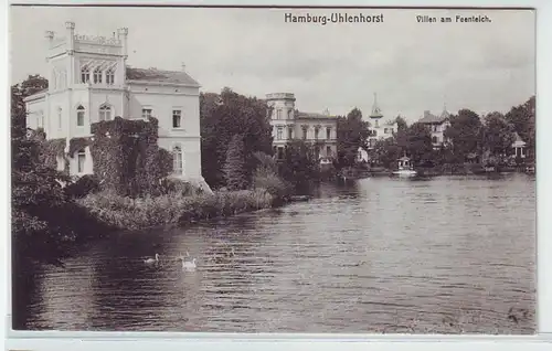 44949 Ak Hamburg Uhlenhorst Villas am Feenteich vers 1910