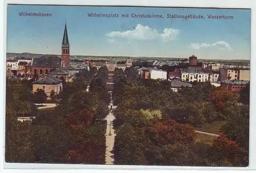 44948 Ak Wilhelmshaven Stationsgebäude Wasserturm 1910