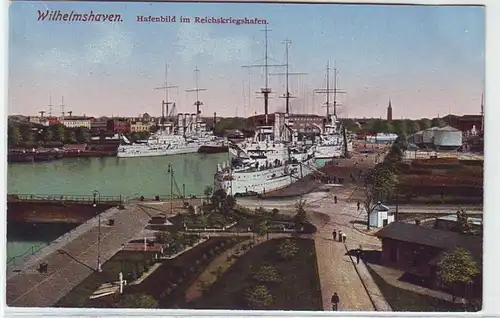 44947 Ak Wilhelmshaven Hafenbild im Reichskriegshafen