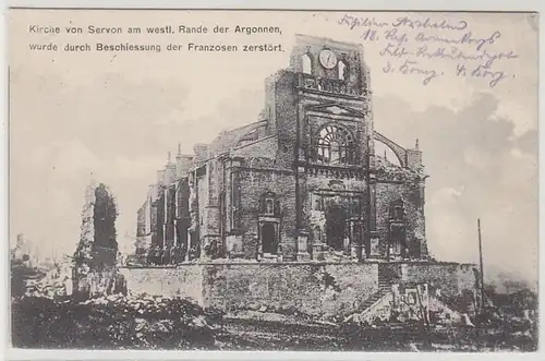 44946 Feldpost Ak Servon Argonnen Frankreich 1916