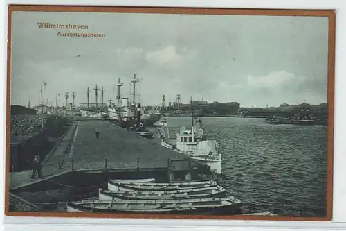 44932 Ak Wilhelmshaven Ausrüstungshafen um 1920