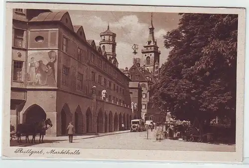 44922 Ak Stuttgart Markthalle vers 1930