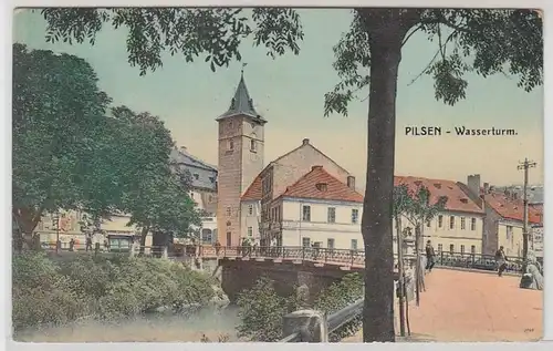 44884 Ak Pilsen Wasserturm um 1910