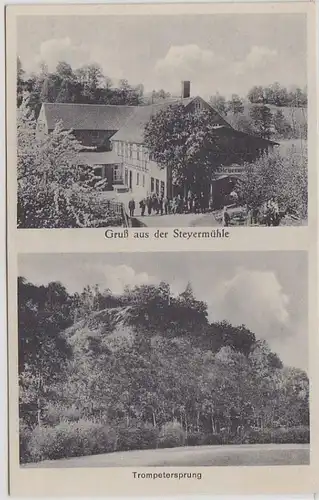 44843 Ak Gruß aus der Steyermühle, Trompetersprung 1935