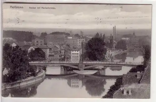 44802 Ak Heilbronn Neckar avec pont Neckar 1910