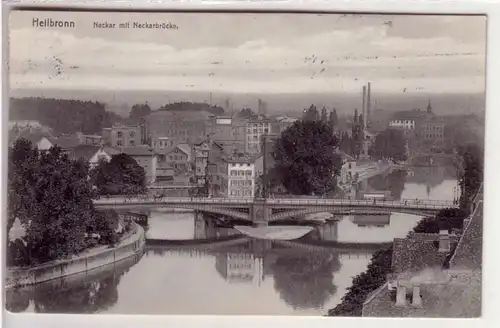 44802 Ak Heilbronn Neckar mit Neckarbrücke 1910