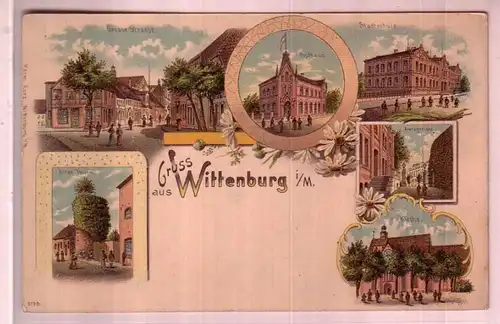 44780 Ak Lithographie Gruß aus Wittenburg in Meckl.1900