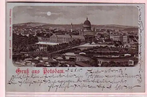 44772 Mondscheinkarte Gruß aus Potsdam 1905