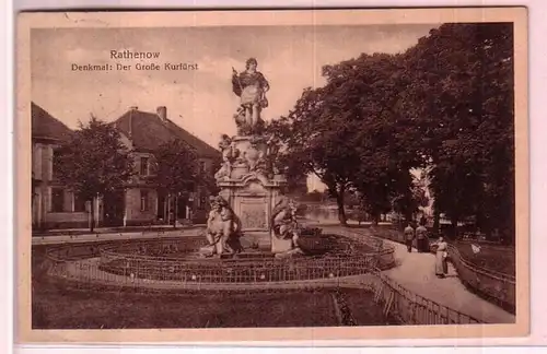 44760 Ak Rathenow Denkmal "Der große Kurfürst" 1917