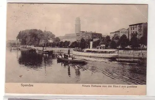 44741 Ak Spandau neues Rathaus von der Havel aus gesehen 1915