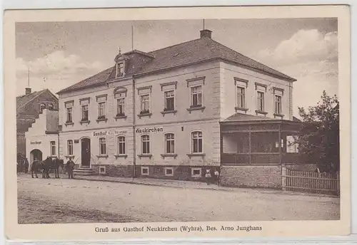 44732 Ak Gruß aus Gasthof Neukirchen (Wyhra) 1927