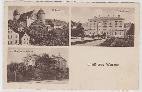 44720 Mehrbild Ak Gruß aus Wurzen Gymnasium usw. 1952