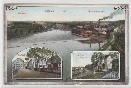 44701 Mehrbild Ak Golzern Gasthof, Post usw. 1911