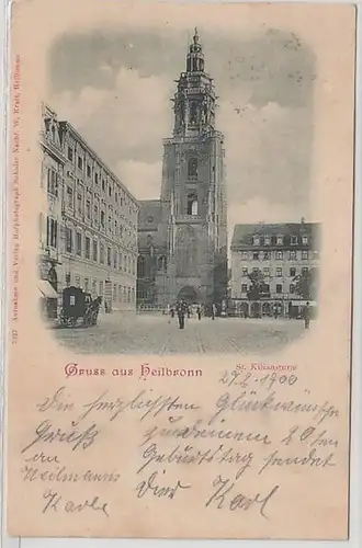 44693 Ak Salutation de Heilbronn St. Kiliansturm 1900