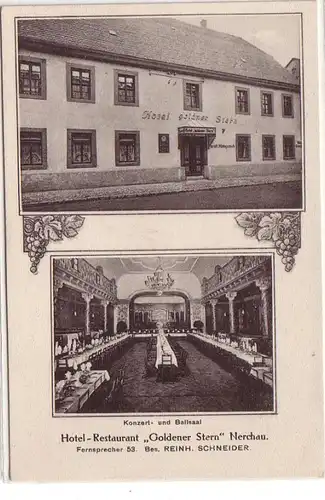 44690 Ak Nerchau Hotel Restaurant "Goldener Stern" 1920