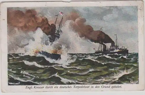 44669 Feldpost Ak Deutsches Torpedoboot 1915