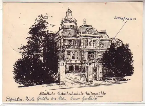 44631 Ak Ländliche Volkshochschule Juliusmühle über Kreiensen 1951