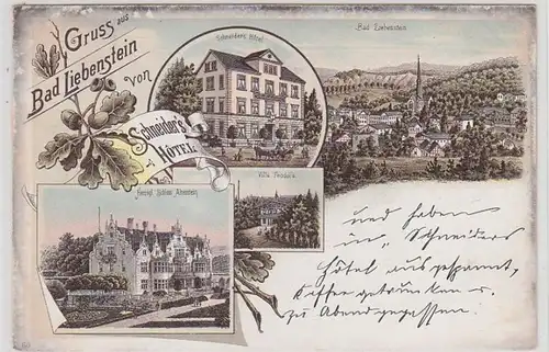 44597 Ak Lithographie Gruß aus Bad Liebenstein um 1900