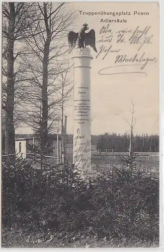 44592 Ak Truppenübungsplatz Posen Adlersäule 1914