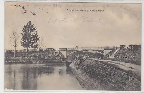 44584 Feldpost Ak Sivry sur Meuse Kanalbrücke 1915