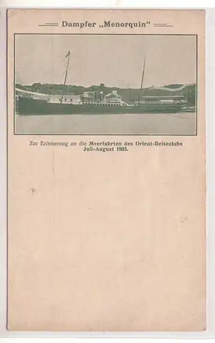 44561 Ak Dampfer "Meonorquin" Orient Reiseclubs 1903