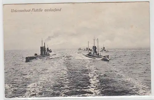 44552 Ak Unterseeboot Flottille auslaufend 1914