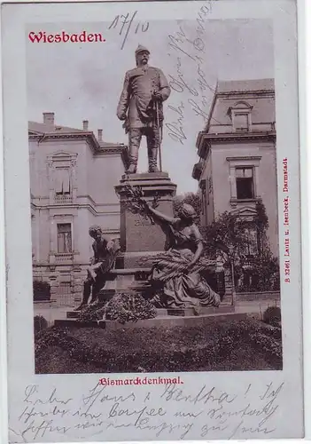44542 Ak Wiesbaden Monument Bismarck 1902