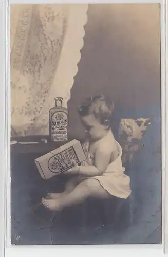 44531 Reklame Ak Baby mit Sirolin Flasche 1907