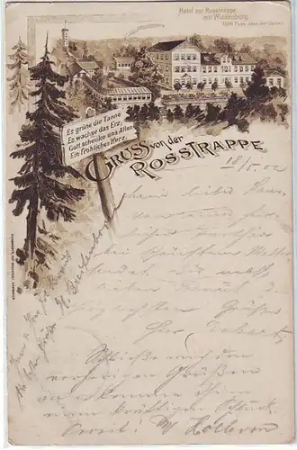 44527 Ak Lithographie Gruß von der Rosstrappe 1902