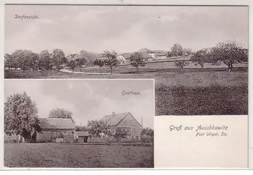 44497 Ak Gruß aus Auschkowitz Gasthaus um 1910