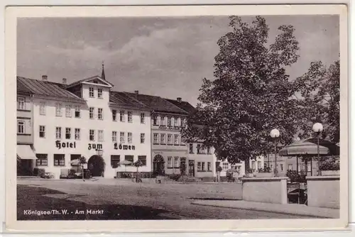 44495 Ak Königsee Thüringen Hotel zum Löwen 1957
