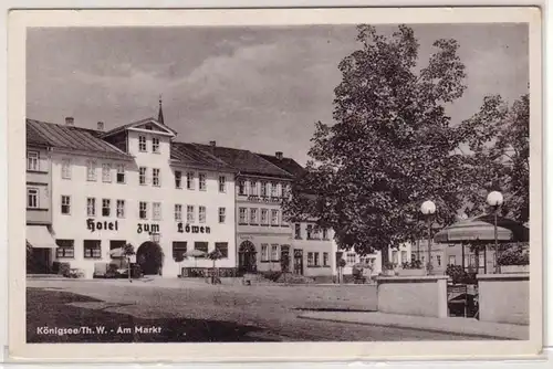 44495 Ak Königsee Thuringen Hotel zum Löwen 1957