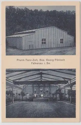 44496 Ak Falkenau in Sachsen Prunk Tanz Zelt um 1930