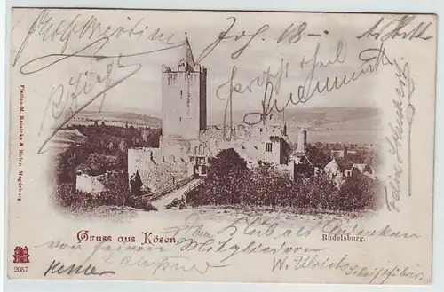 44451 Ak Gruß aus Kösen mit Rudelsburg 1901
