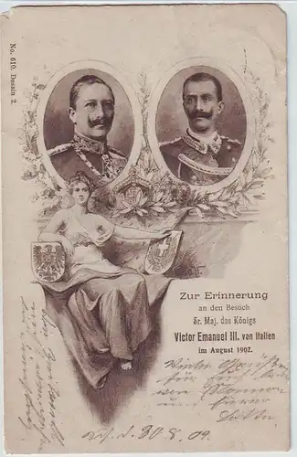 44442 Ak Besuch König Victor Emanuel von Italien 1902