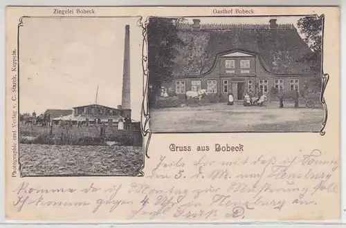 44416 Ak Gruß aus Bobeck Ziegelei und Gasthof 1908